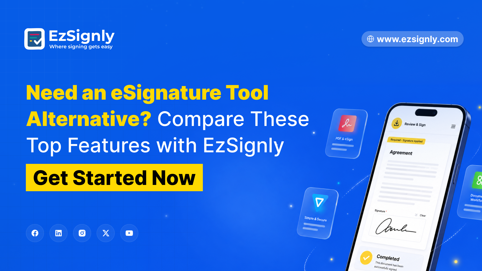 Need an e-signature tool alternative? Compare These Top Features with EzSignly
