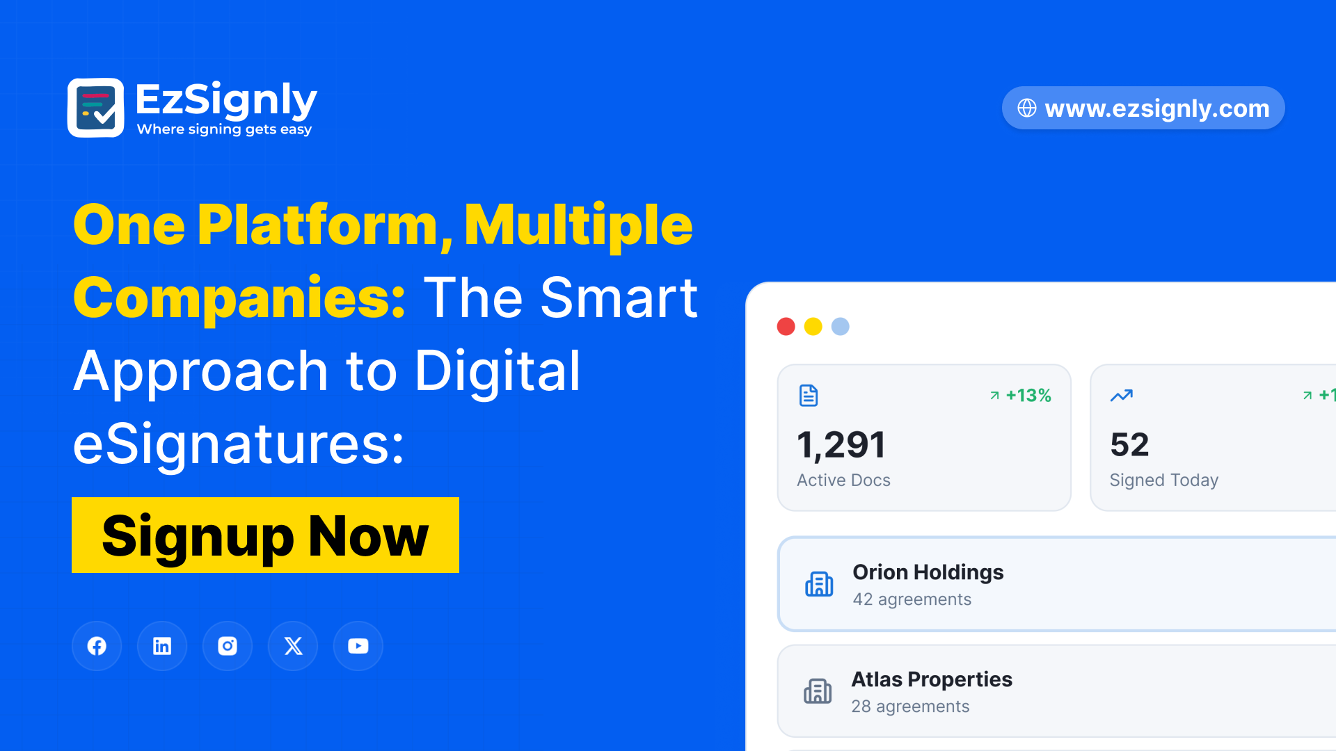 One Platform, Multiple Companies: The Smart Approach to Digital eSignatures: Signup Now