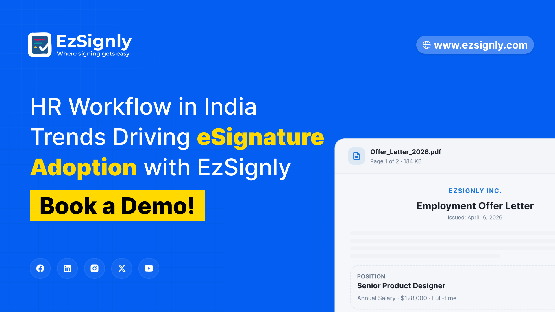 HR Workflow in India Trends Driving eSignature Adoption with EzSignly: Book a Demo