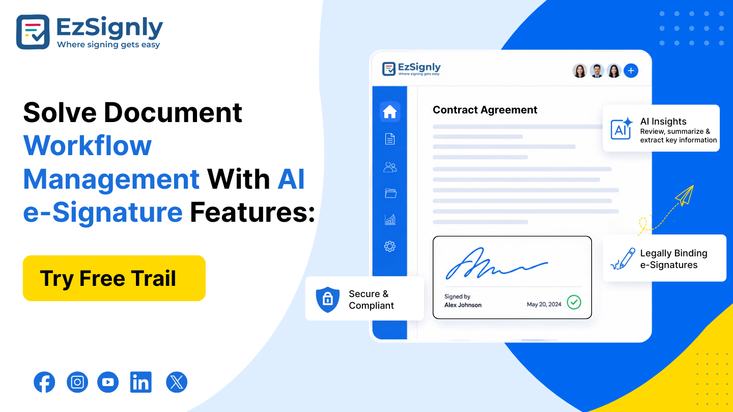 Solve Document Workflow Management With AI e-Signature Features: Try Free Trail