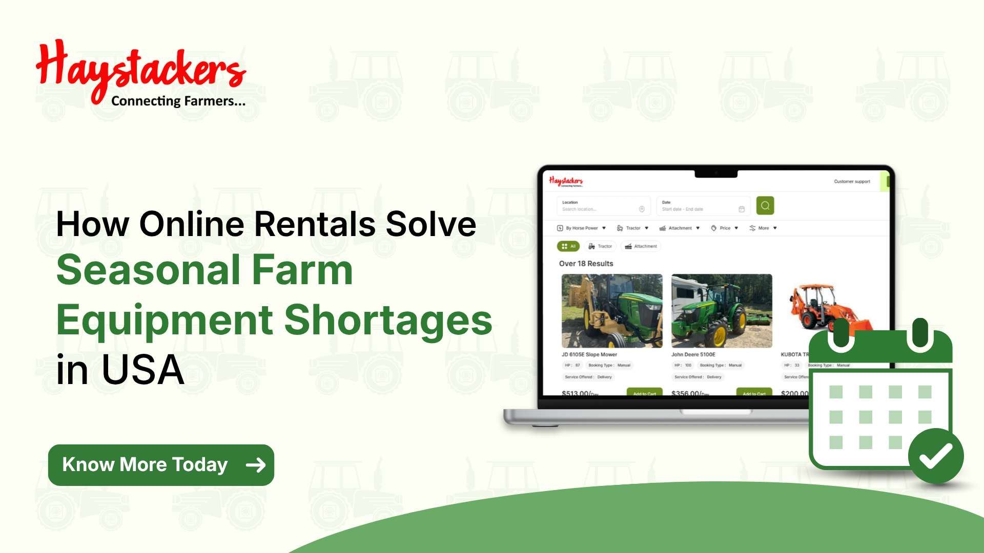 Tractor attachment rental